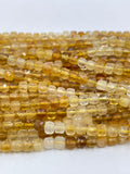 4mm cube faceted rainbow citrine