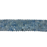 4mm x 4mm Aquamarine Cube Faceted