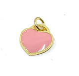 Blue Enamel Charm Sterling Silver Flat Heart Charm