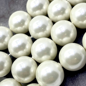 14mm off white shell pearls