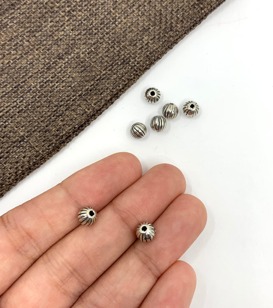 Antique Silver Metal Round Beads for jewelry making