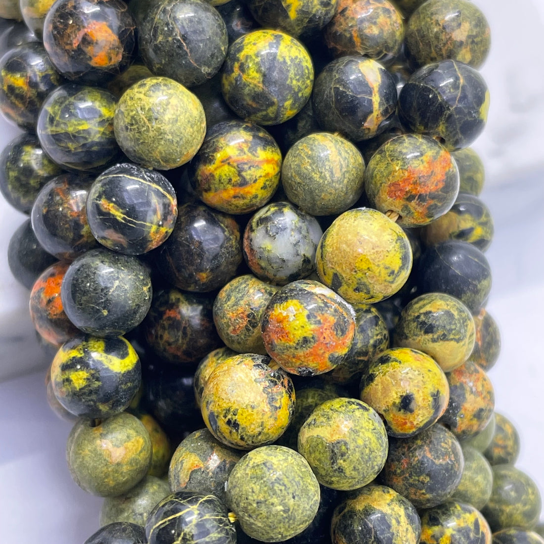 8mm Bumble Bee Jasper Beads ( Half Strand )