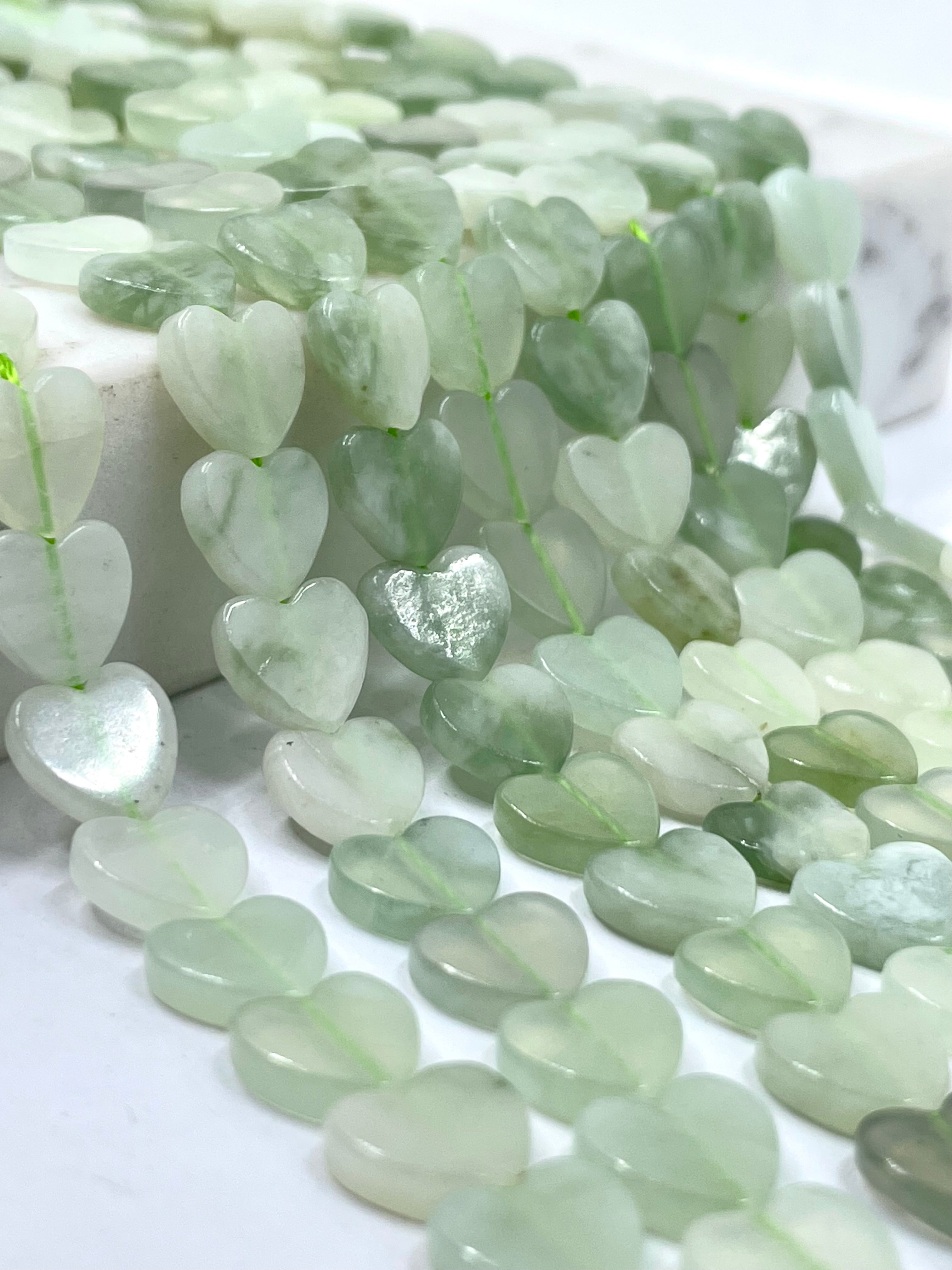 Peace jade heart beads
