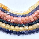 4mm cube faceted beads
