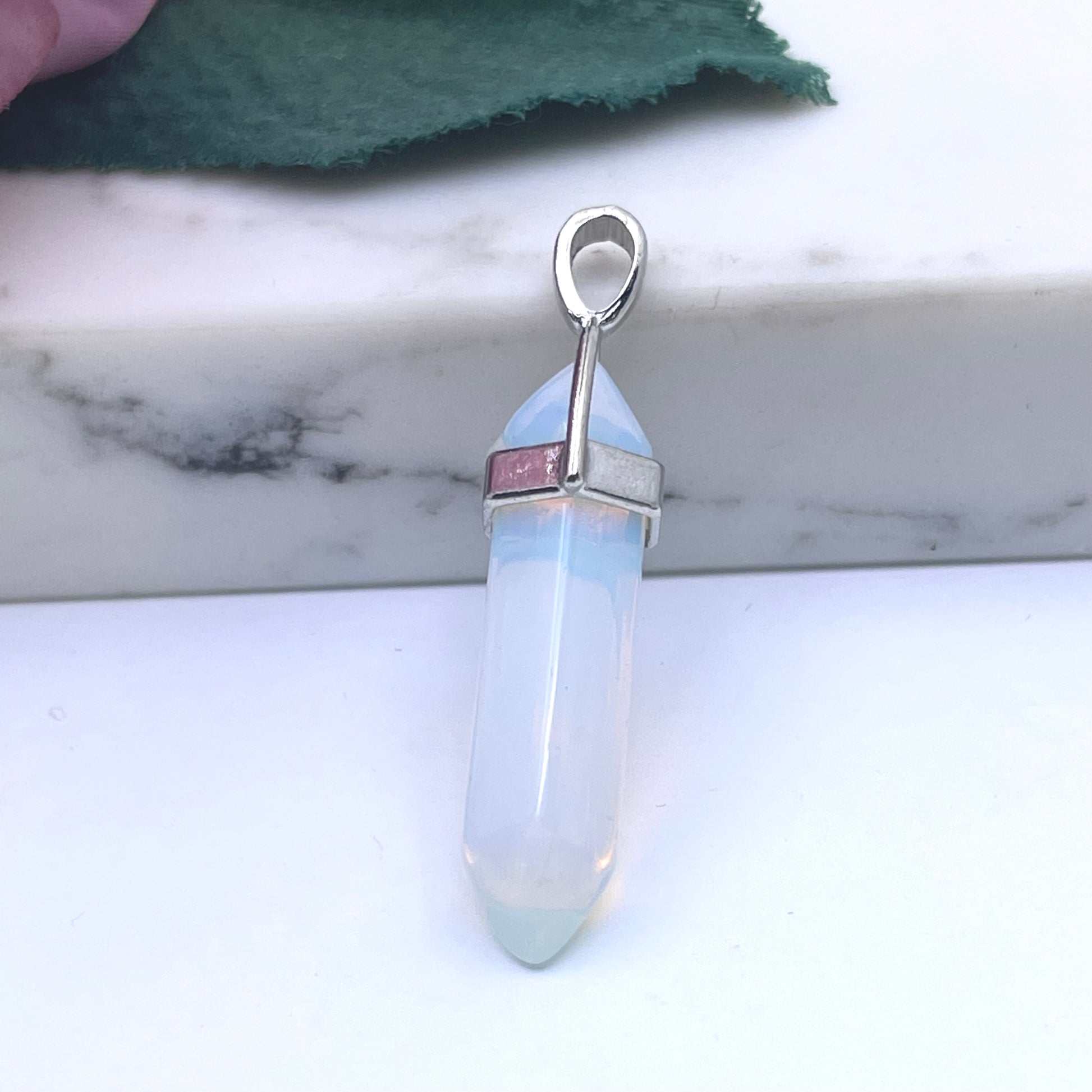 Opalite hexagonal pointed pendant
