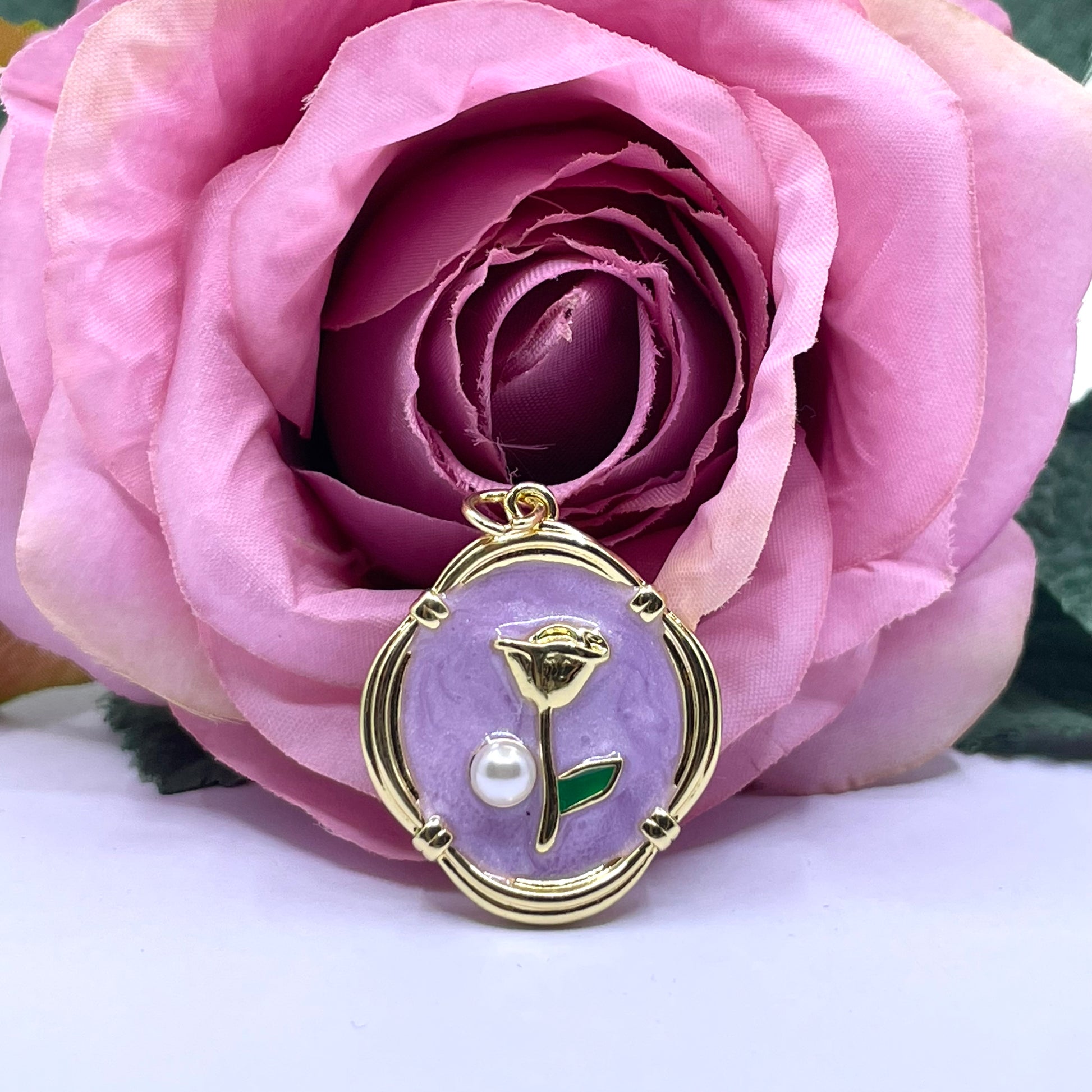 Purple tulip pendant