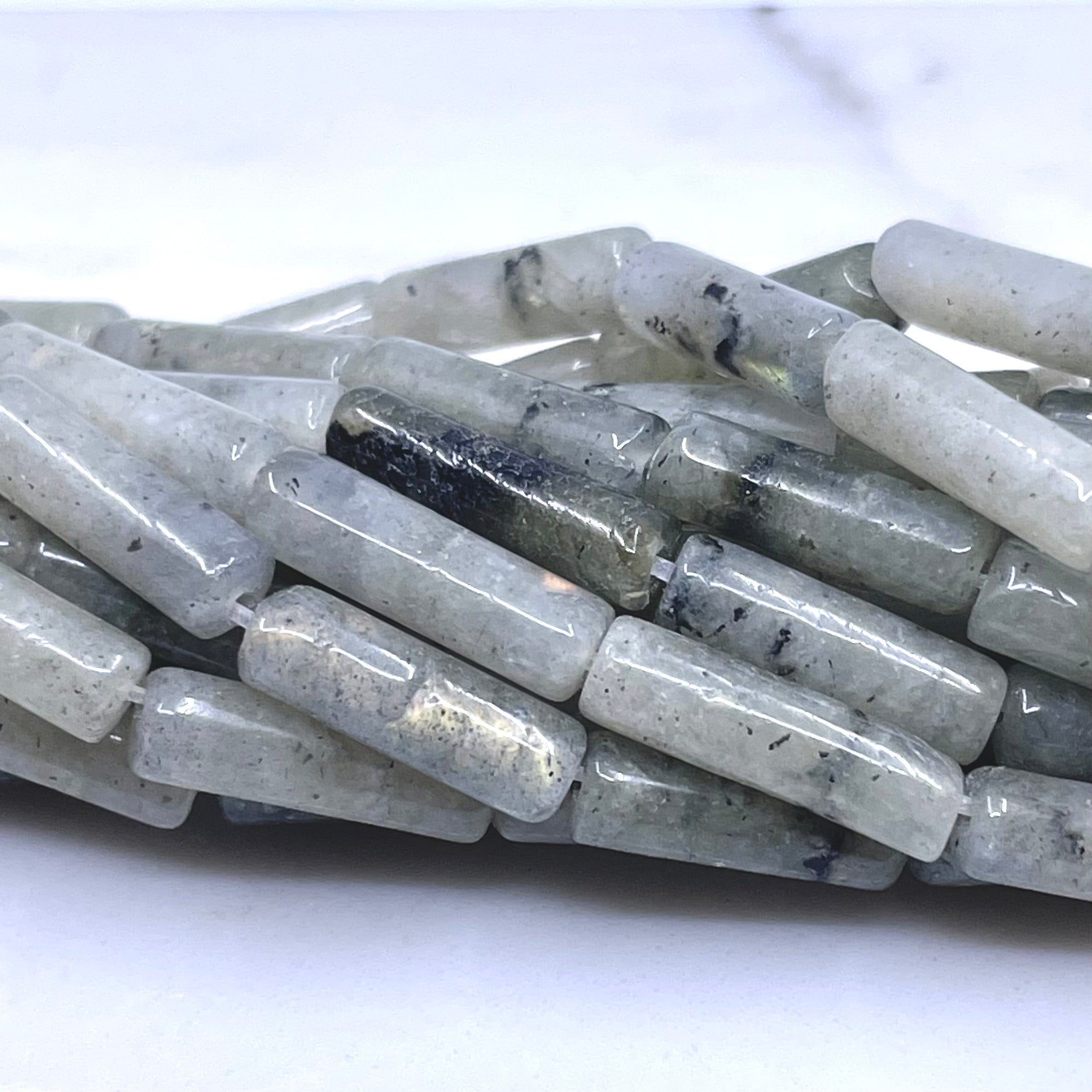 Labradorite tube beads