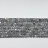 Cube Faceted 4mm x 4mm Natural Stone beads, 10 options