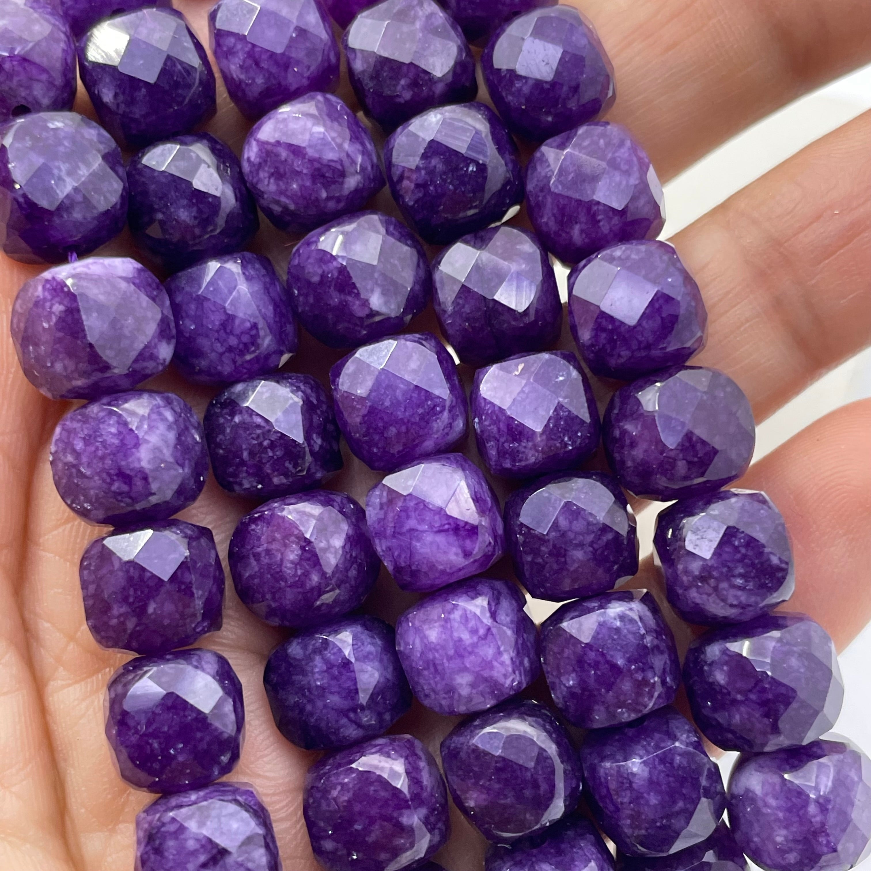 8mm Cube Faceted Agate Beads ( Half Strand )