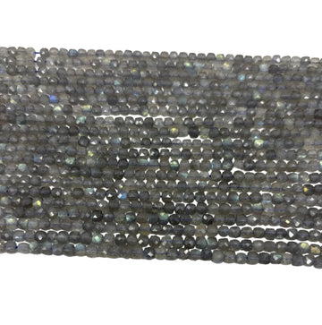Cube Faceted 4mm x 4mm Natural Stone beads, 10 options