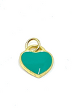 Blue Enamel Charm Sterling Silver Flat Heart Charm
