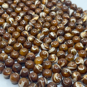Mocha brown iridescent mother of pearl beads