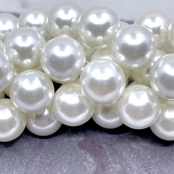 10mm White Shell Pearls | Bellaire Wholesale
