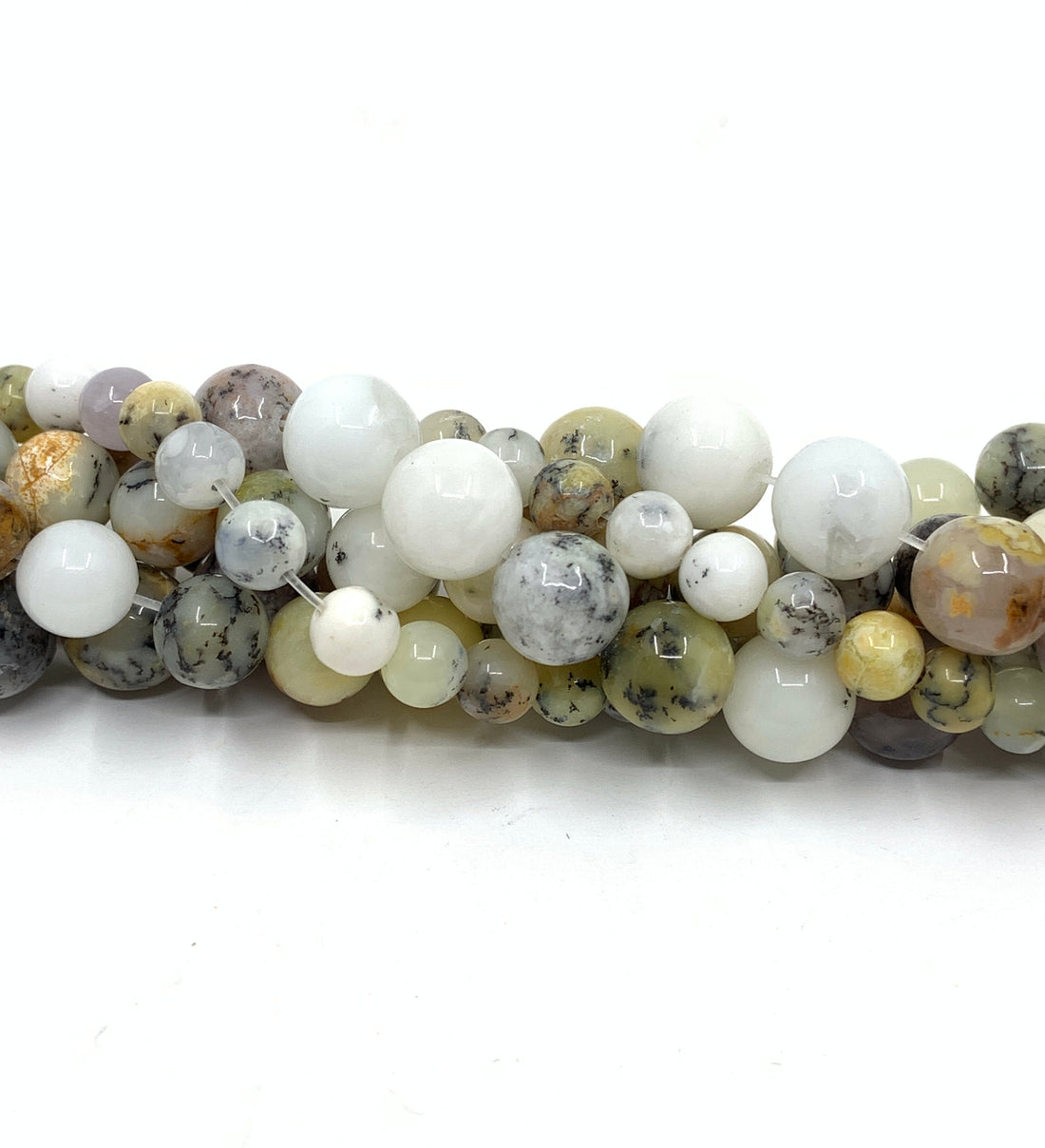 African Moss Dendritic Opal Beads