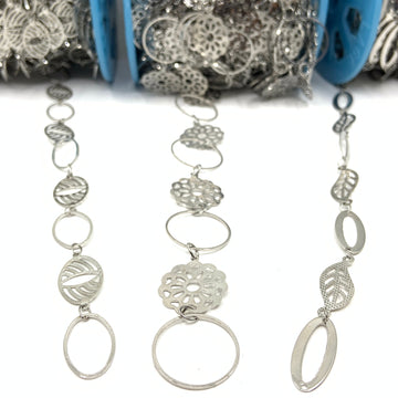 Unfinished Link Chains in alloy metal