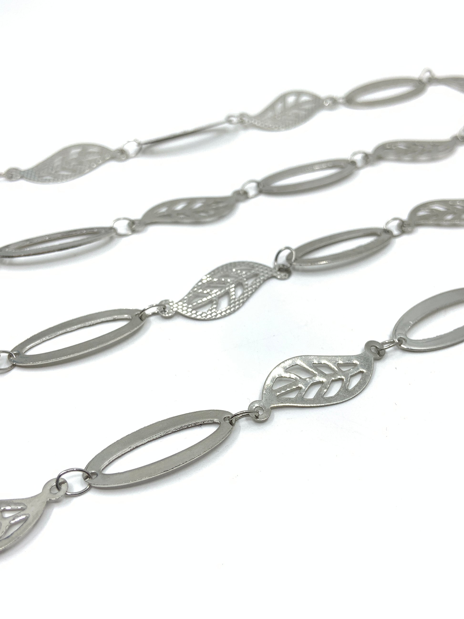 Unfinished Leaf and oval link chain 