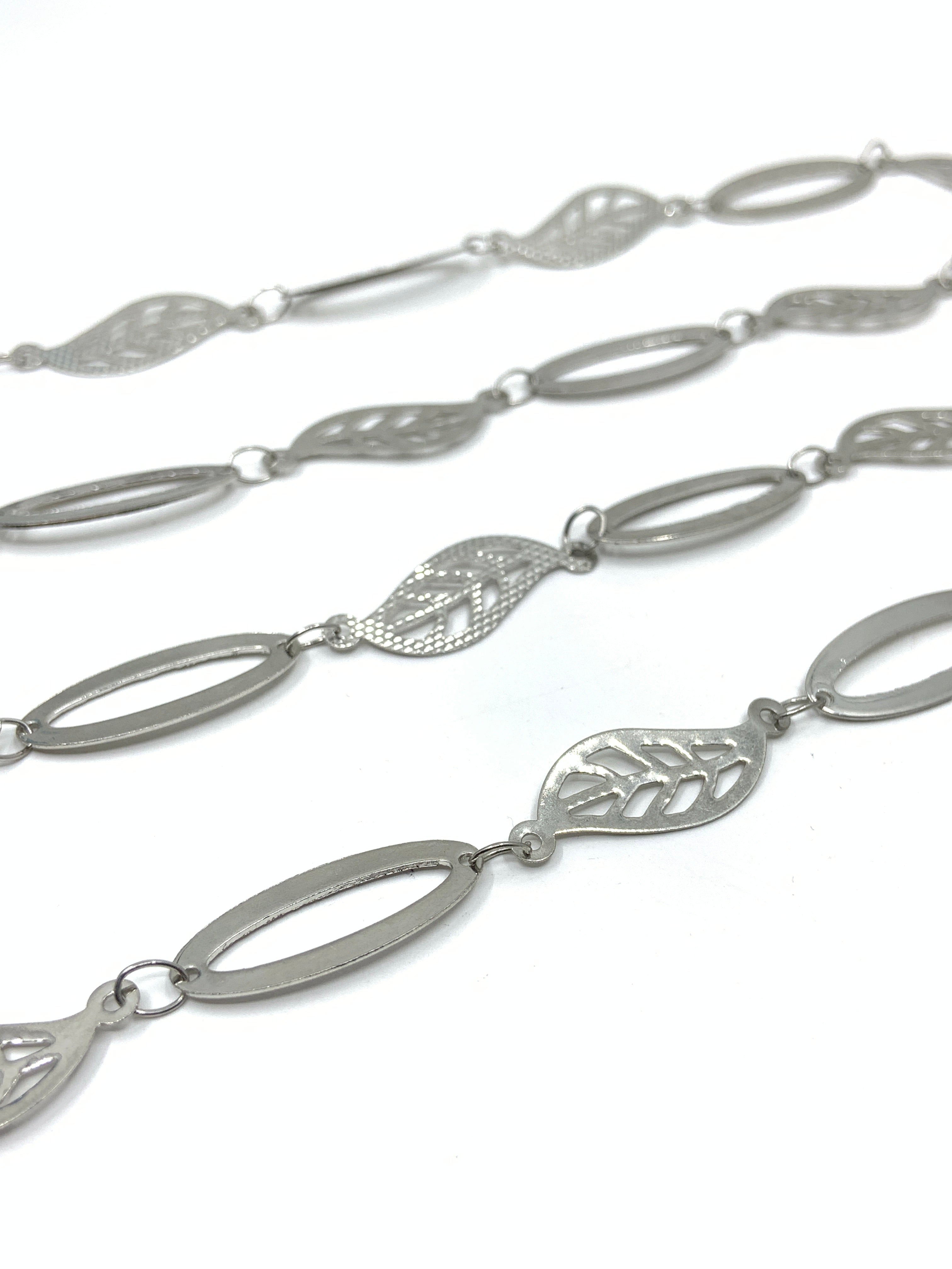 Unfinished Leaf and oval link chain 