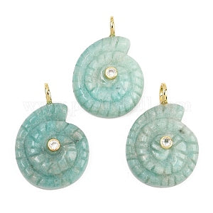 Amazonite ammonite charm