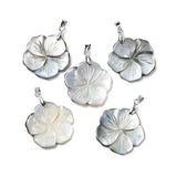 Natural Black Shell Pendants, Flower Pendant