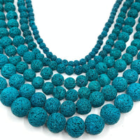 Teal Blue Lava Beads