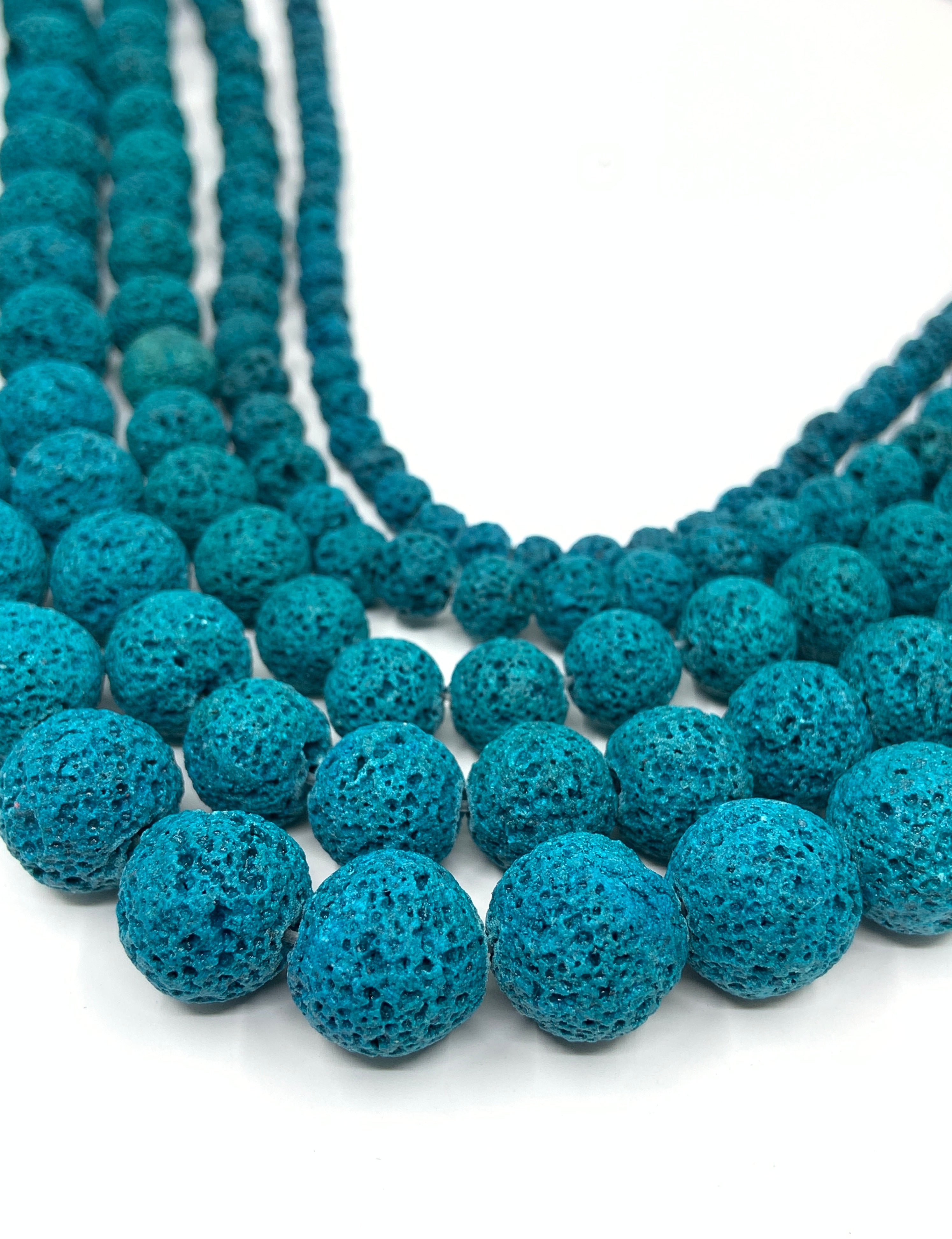 Dark Cyan lava beads