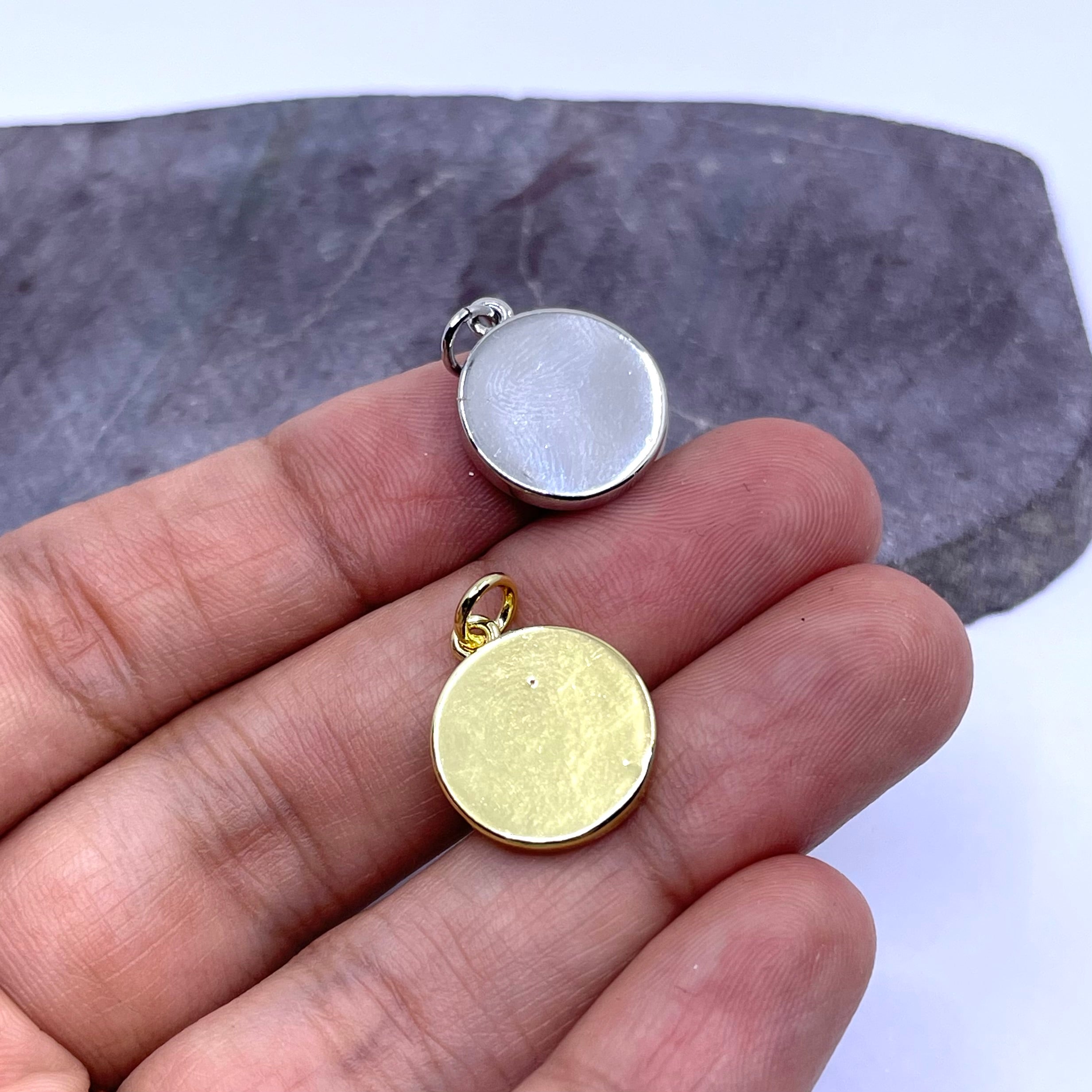 Back side of mother of pearl charm
