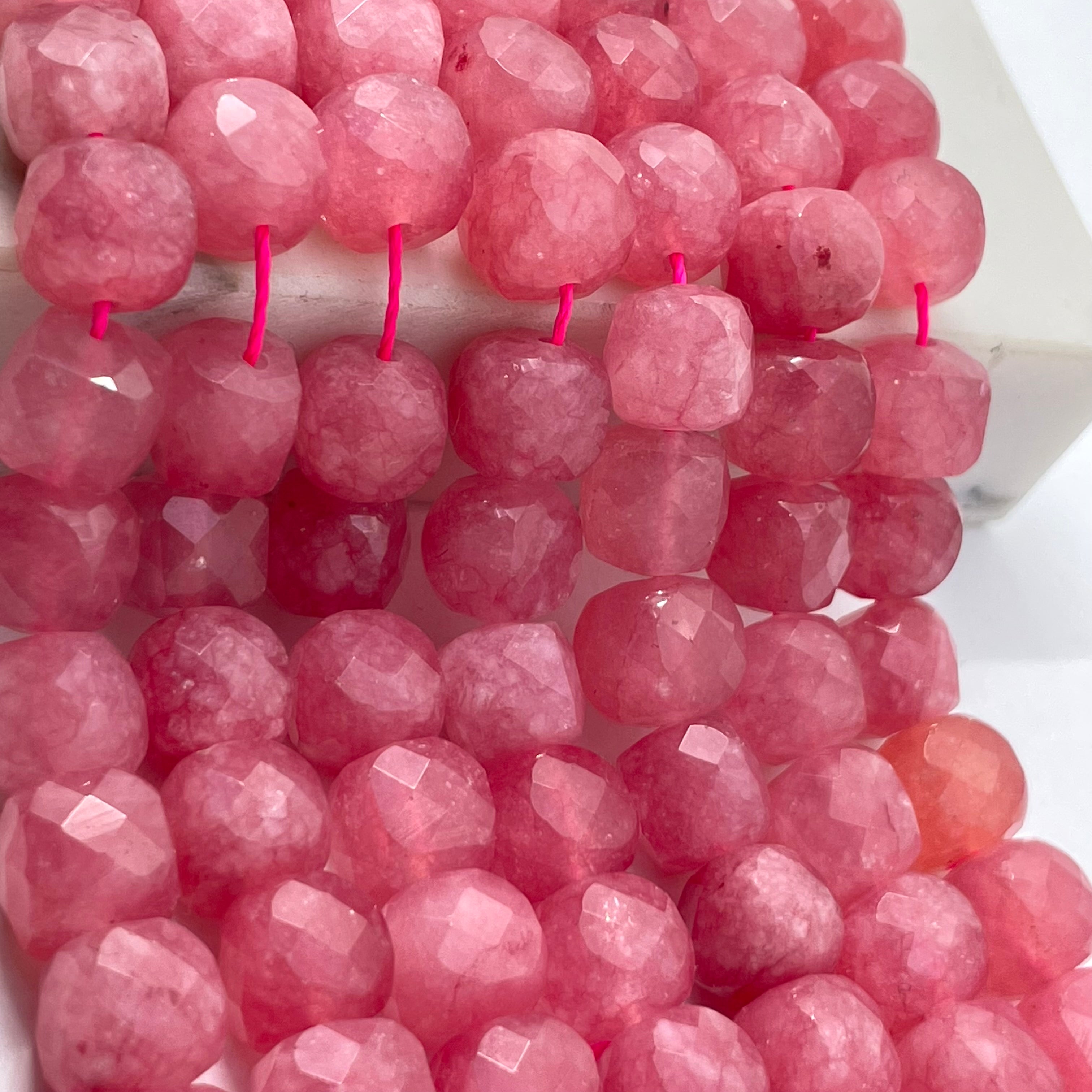 8mm Cube Faceted Agate Beads ( Half Strand )