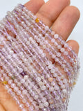 3mm Round faceted light amethyst beads