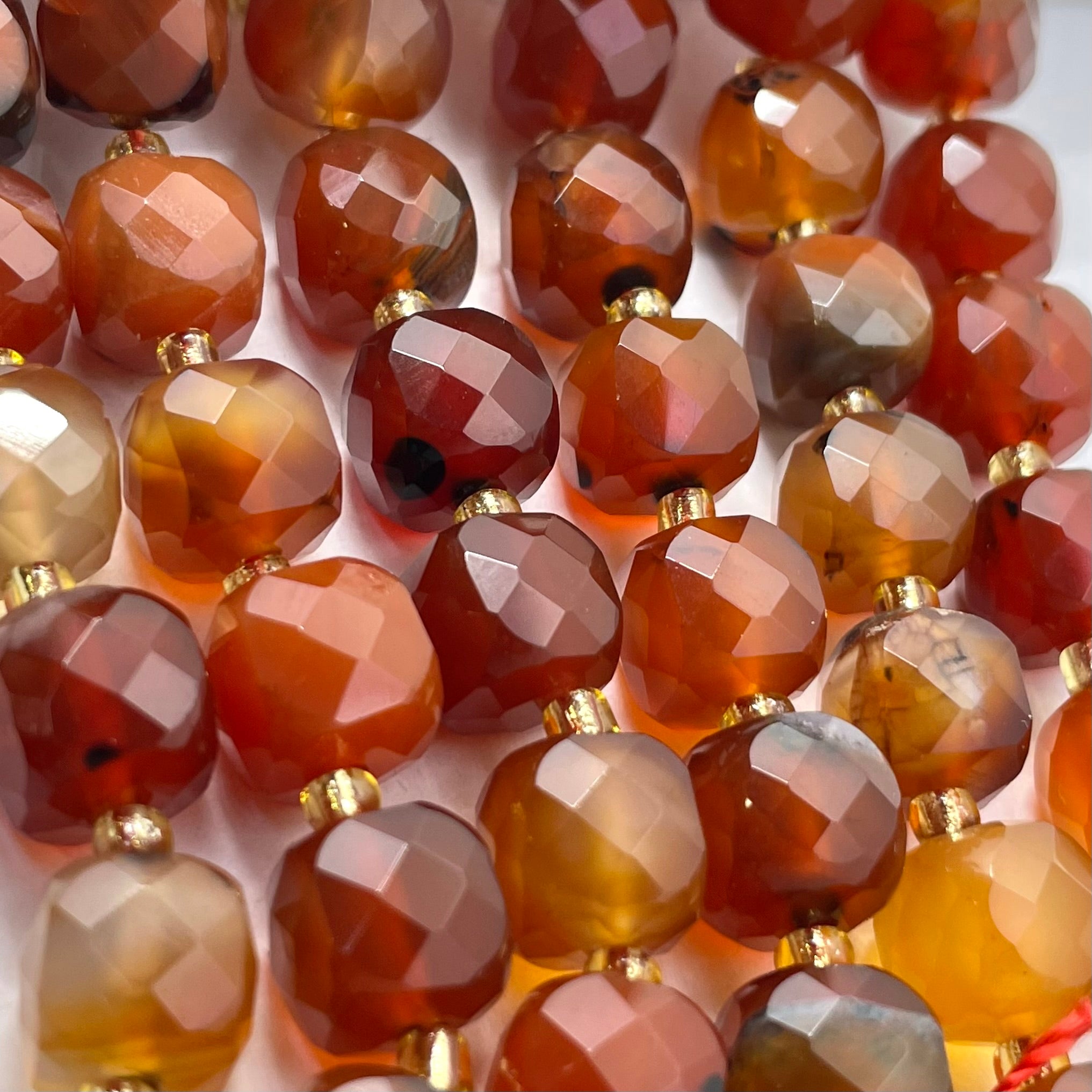 8mm Cube Faceted Agate Beads ( Half Strand )