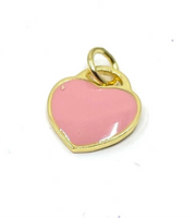 Blue Enamel Charm Sterling Silver Flat Heart Charm