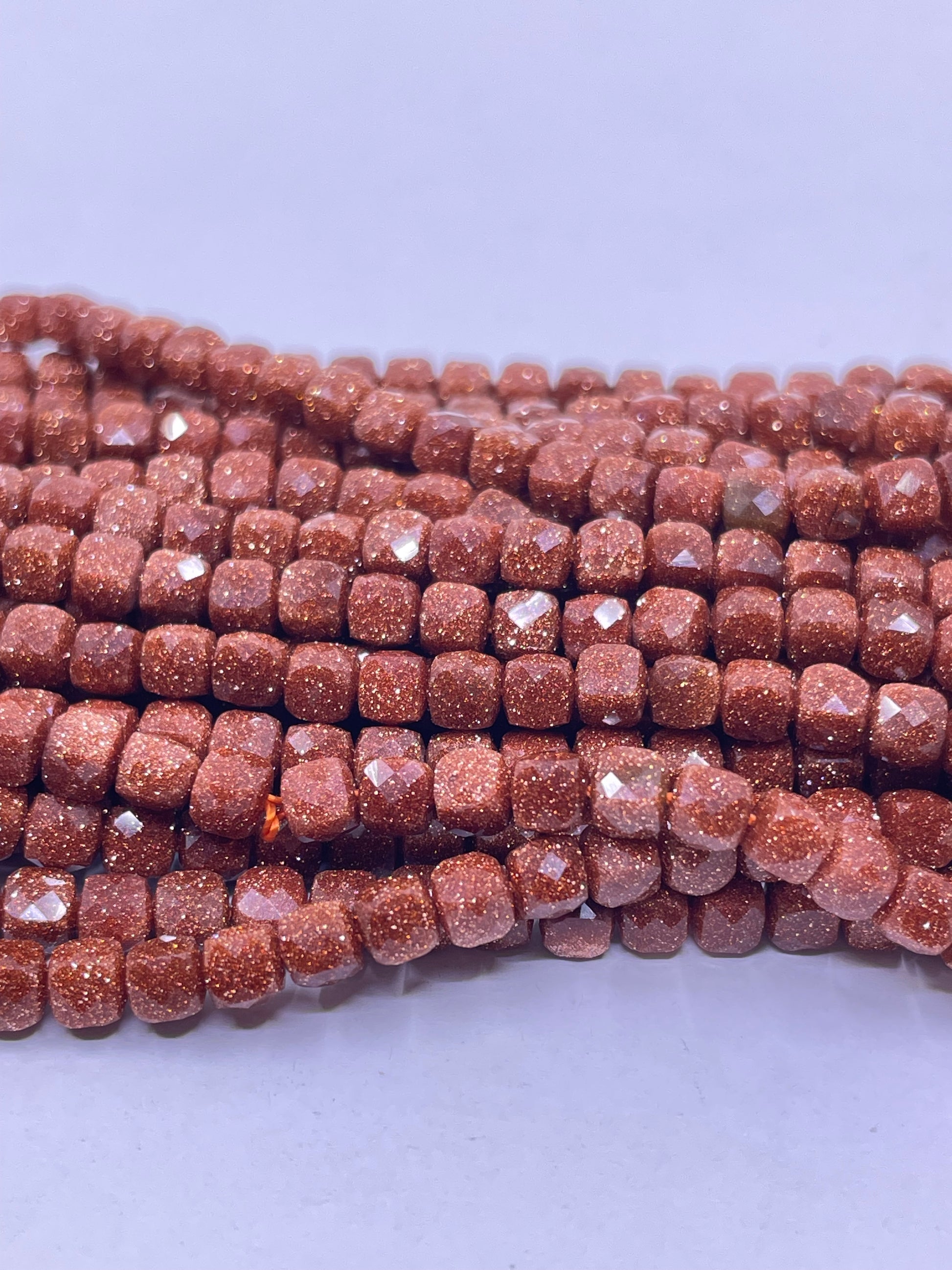 Cube Faceted 4mm x 4mm Natural Stone beads, 4 Options (Half Strand)| Bellaire Wholesale