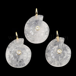 Clear Quartz ammonite charm
