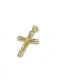 Gold pave cross pendant