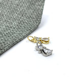 CZ Cat charms - gold, silver