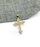 Cubic Zirconia Gold Cross Pendant