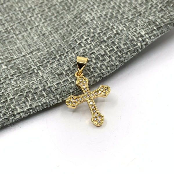 CZ Gold Cross Pendant for necklace