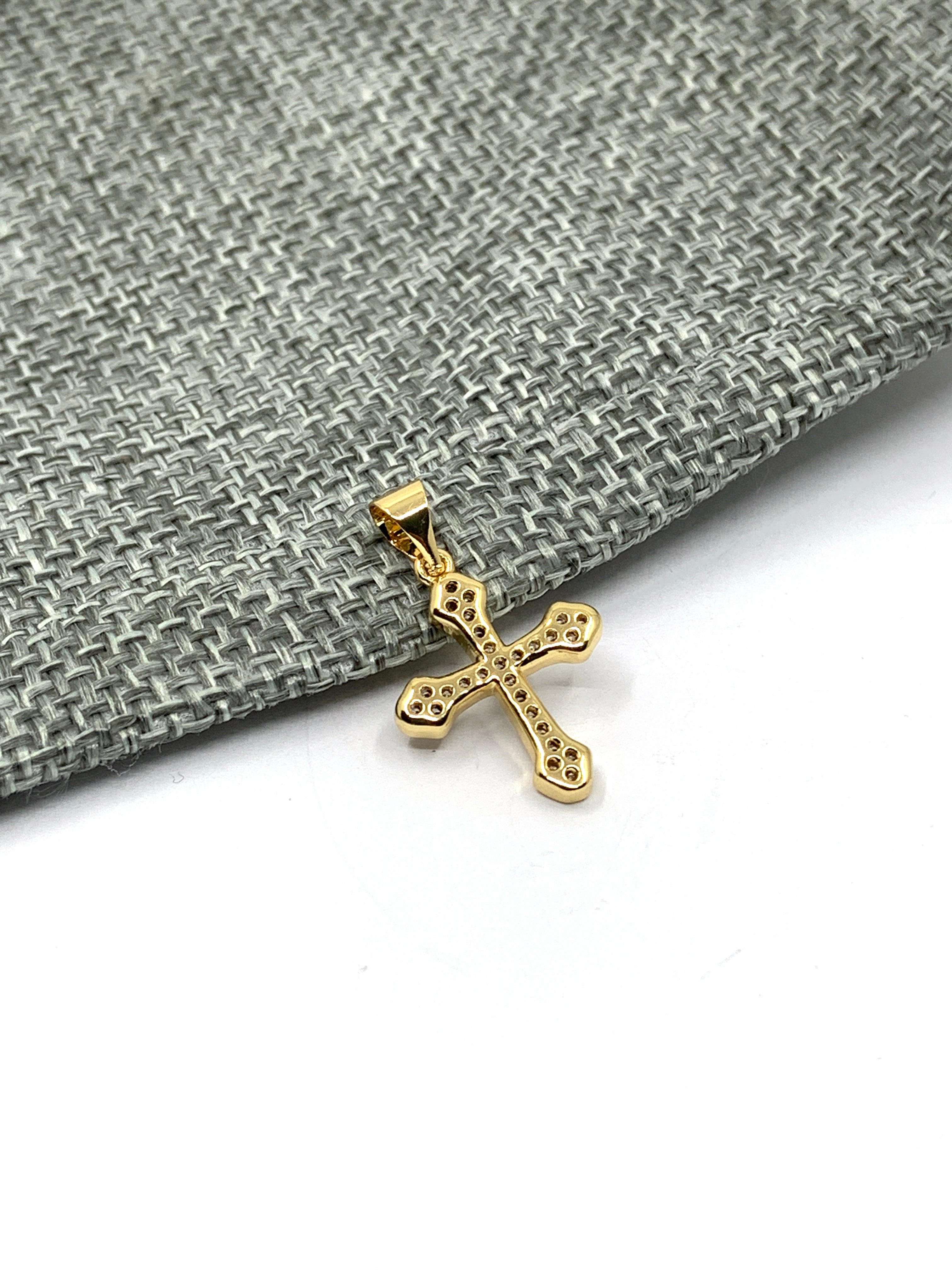 Back side of cz cross pendant