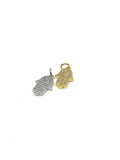 Hamsa Hand Pendant in Gold and Silver colors with CZ Stones