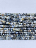 2mm cube faceted kyanite beads