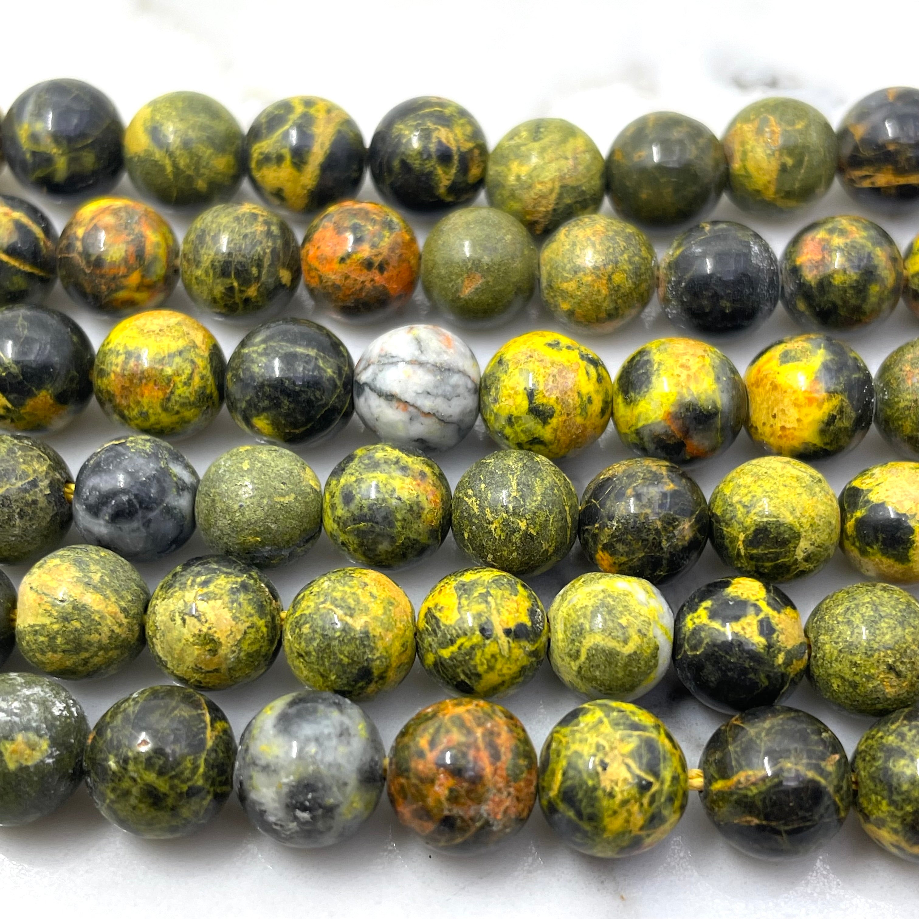 8mm Bumble Bee Jasper Beads ( Half Strand )