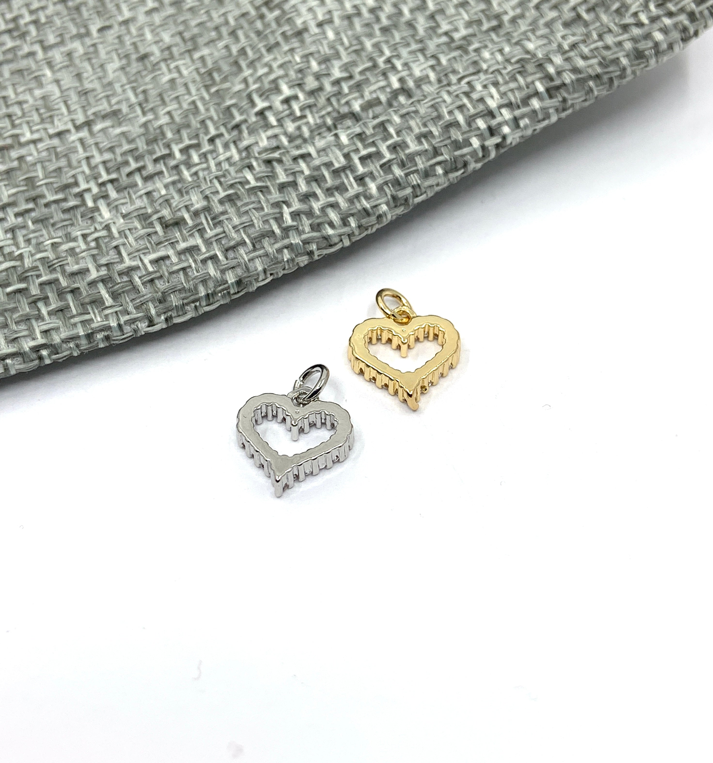 Back side of Hollow CZ Heart Pendant