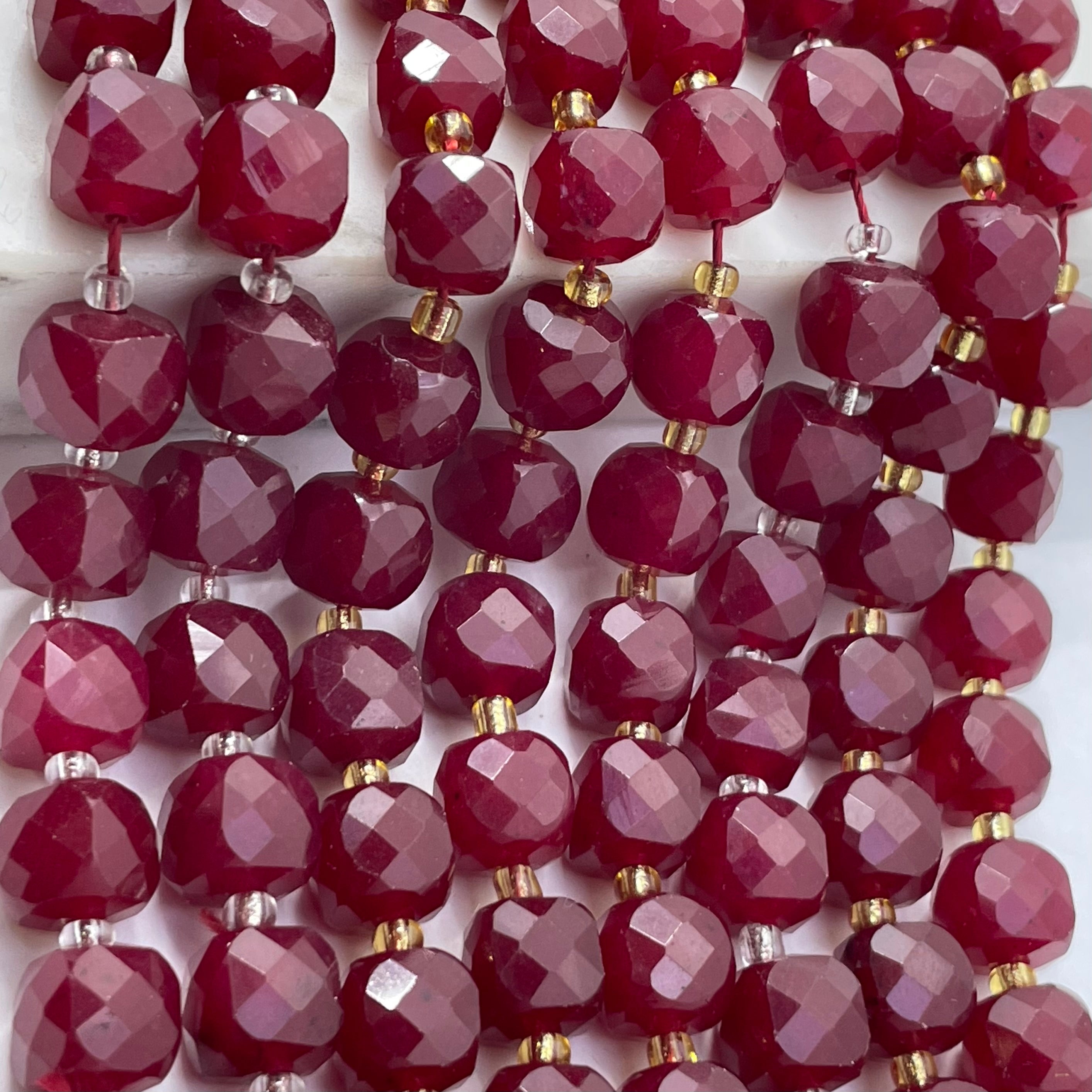8mm Cube Faceted Agate Beads ( Half Strand )