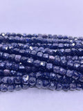 4mm cube faceted blue sandstone