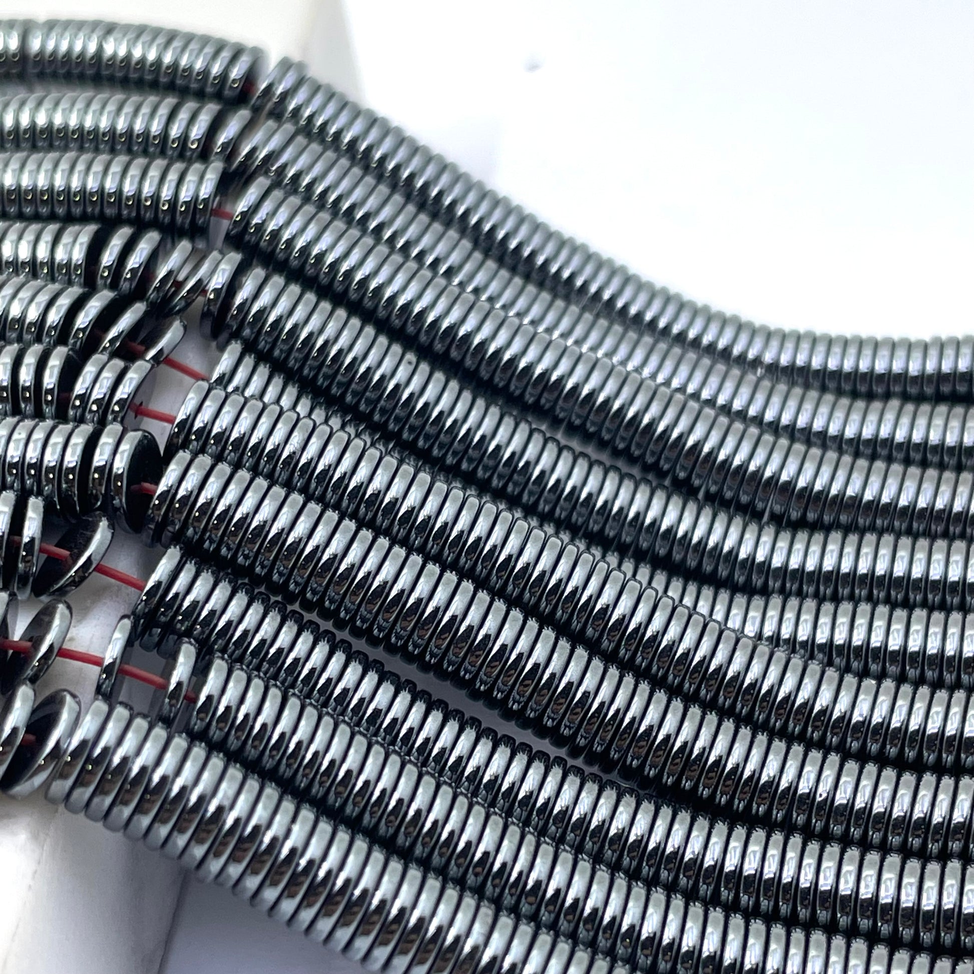Natural hematite flat disc