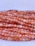 4mm cube faceted rainbow sunstone