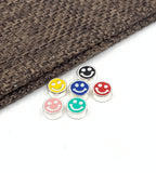 Double sided enamel smiley face beads