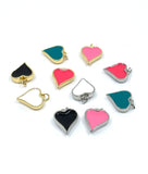 Colorful Enamel Heart Pendants for DIY Jewelry projects