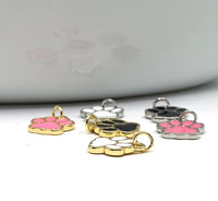 18k gold plated , silver plated paw charms