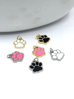 Cute paw print charm pendants for necklaces and bracelets