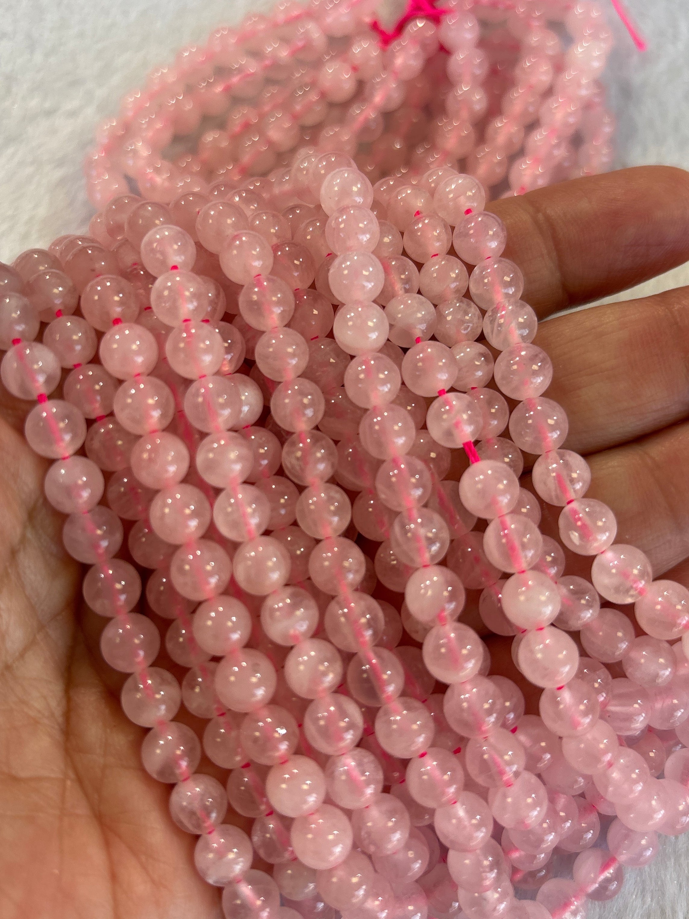 Madagascar Rose Quartz Bead, 6mm, 8mm 10mm